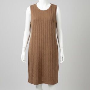 Sleeveless Brown Knit Dress